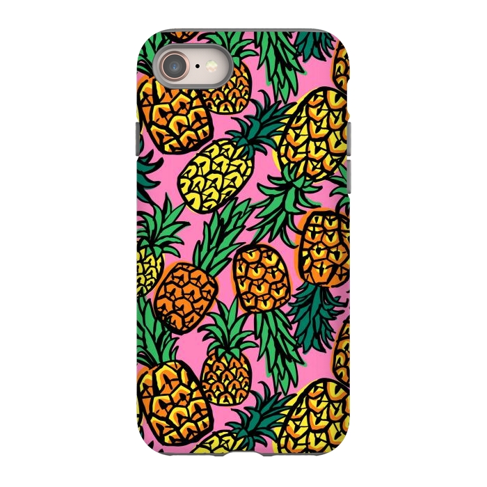 iPhone SE StrongFit Tropical Pineapples by Laura Grant