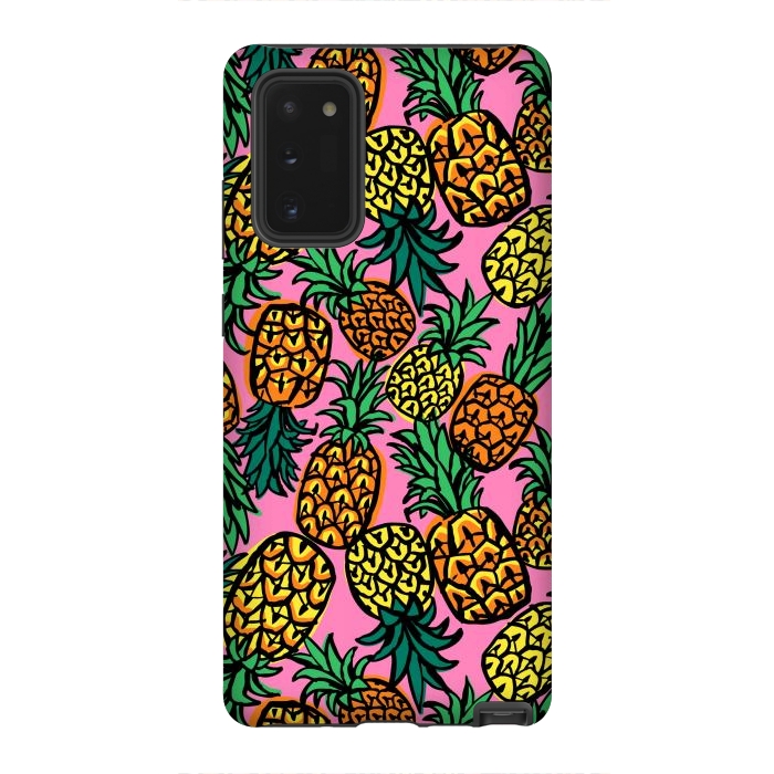 Galaxy Note 20 StrongFit Tropical Pineapples by Laura Grant