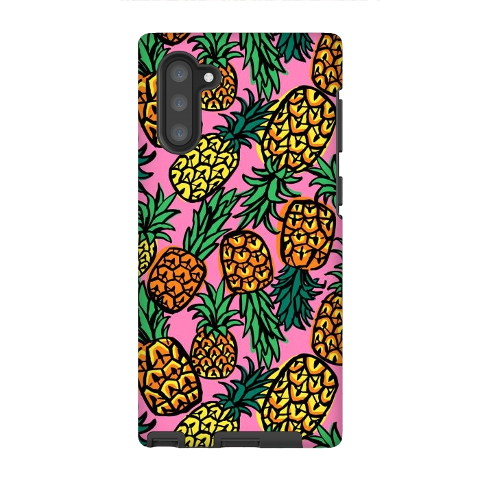 Galaxy Note 10 StrongFit Tropical Pineapples by Laura Grant