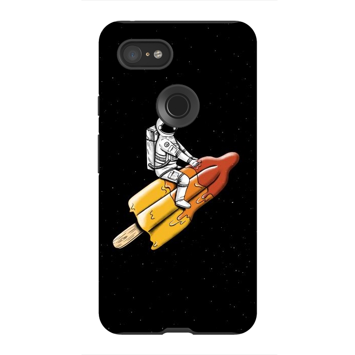 Pixel 3XL StrongFit Astronaut Melted Rocket by Coffee Man