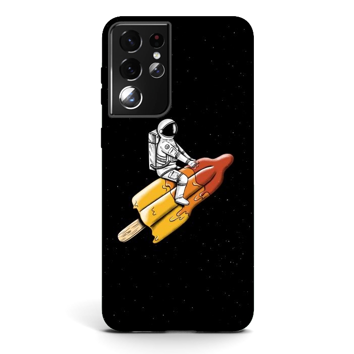 Galaxy S21 ultra StrongFit Astronaut Melted Rocket by Coffee Man