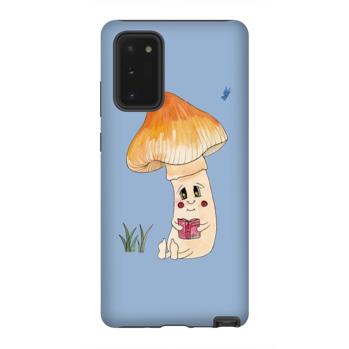 Galaxy Note 20 StrongFit Cute Watercolor Mushroom Reading 3 by ECMazur 