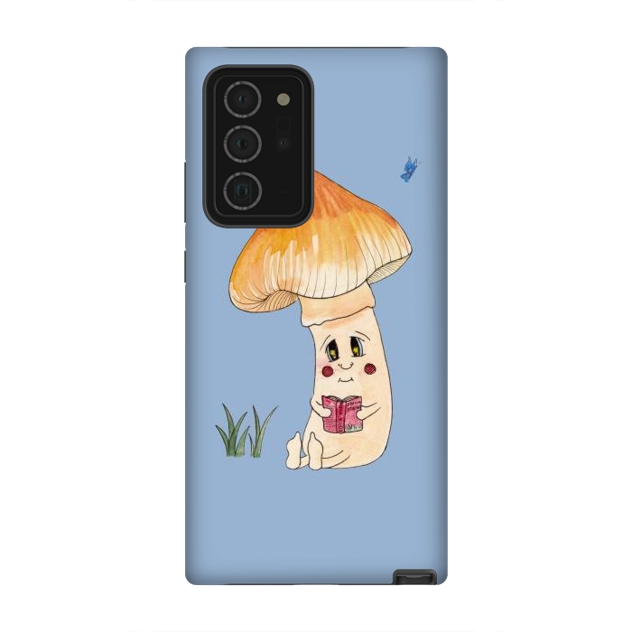 Galaxy Note 20 Ultra StrongFit Cute Watercolor Mushroom Reading 3 by ECMazur 