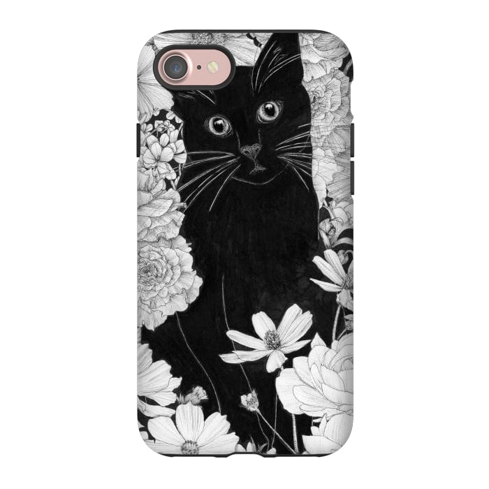 iPhone 7 StrongFit Little Black Garden Cat by ECMazur 