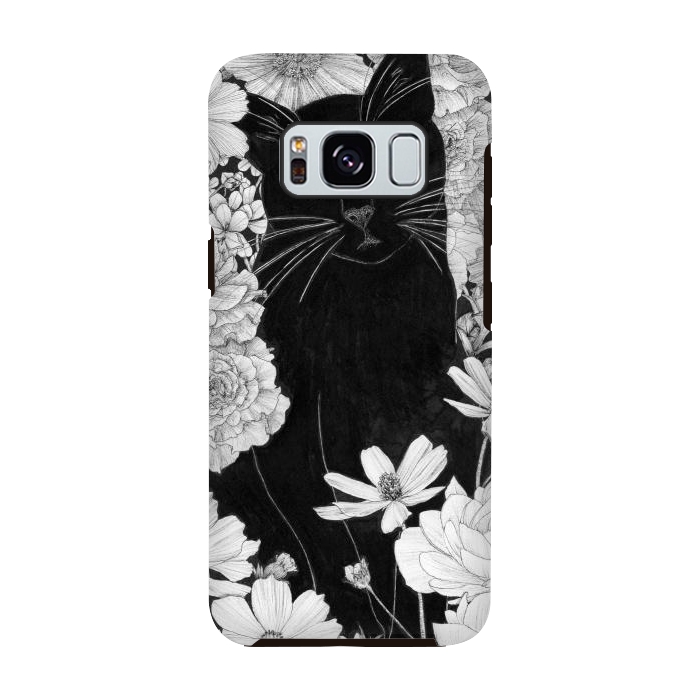 Galaxy S8 StrongFit Little Black Garden Cat by ECMazur 