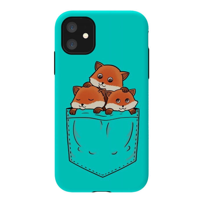 iPhone 11 StrongFit Fox Pocket by Coffee Man