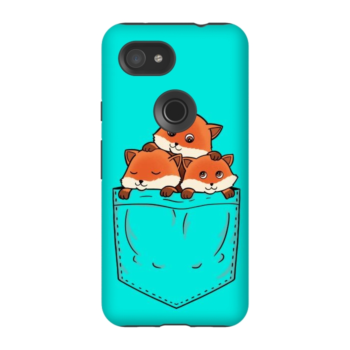 Pixel 3A StrongFit Fox Pocket by Coffee Man