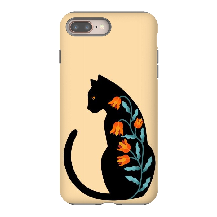 iPhone 7 plus StrongFit Cat Floral by Coffee Man