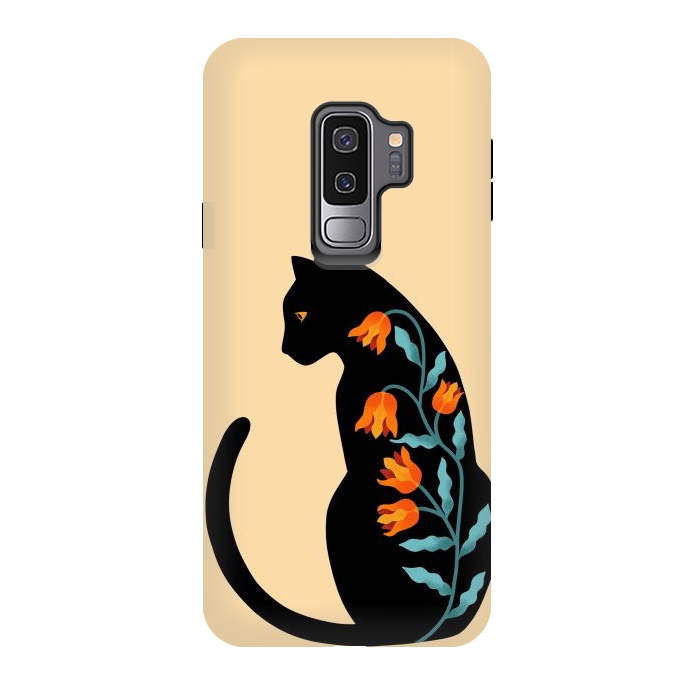 Galaxy S9 plus StrongFit Cat Floral by Coffee Man