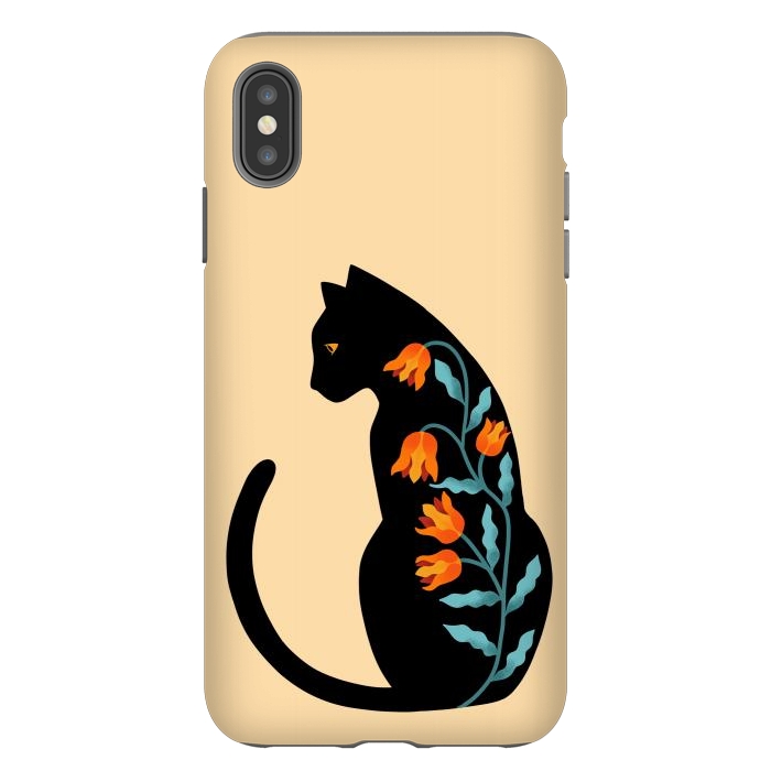iPhone Xs Max StrongFit Cat Floral by Coffee Man