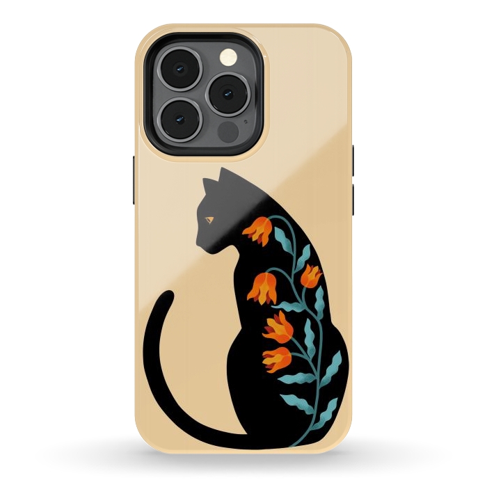 iPhone 13 pro StrongFit Cat Floral by Coffee Man