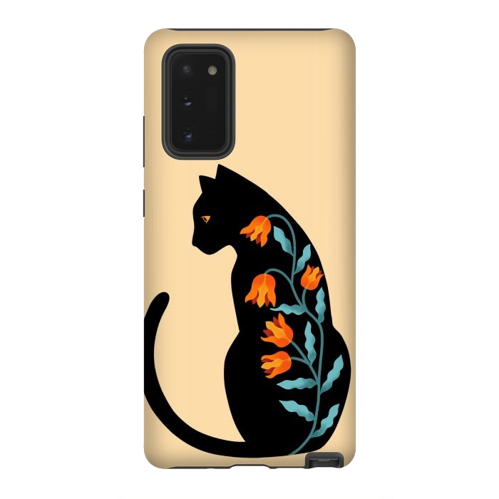 Galaxy Note 20 StrongFit Cat Floral by Coffee Man