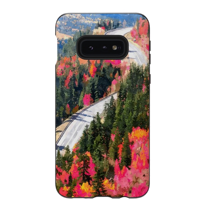 Galaxy S10e StrongFit Valley of Pink Trees | Fantasy Pop of Color Forest Nature | Jungle Adventure Road Trip Pine by Uma Prabhakar Gokhale