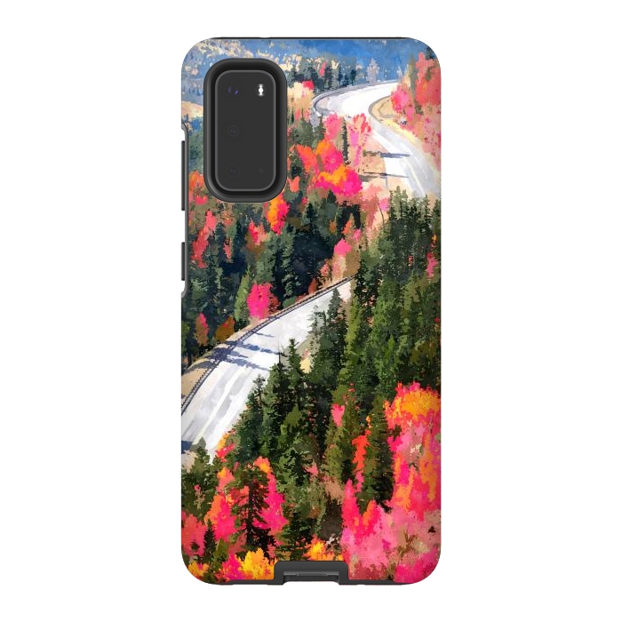 Galaxy S20 StrongFit Valley of Pink Trees | Fantasy Pop of Color Forest Nature | Jungle Adventure Road Trip Pine by Uma Prabhakar Gokhale