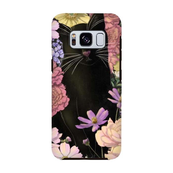 Galaxy S8 StrongFit Little Black Garden Cat Colour Version by ECMazur 