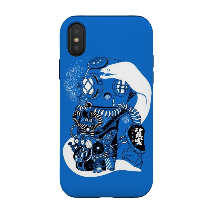 iPhone Xs / X StrongFit Steampunk scuba diving suit by Alberto