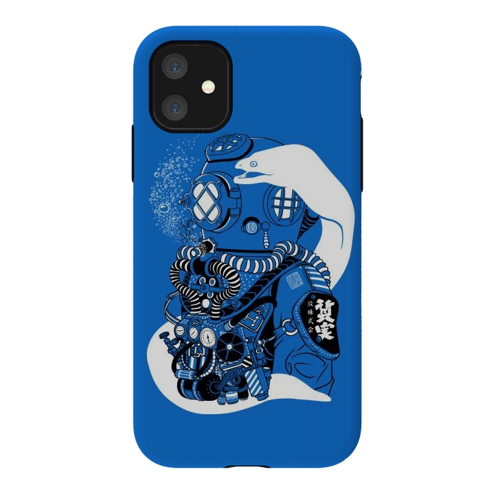 iPhone 11 StrongFit Steampunk scuba diving suit by Alberto