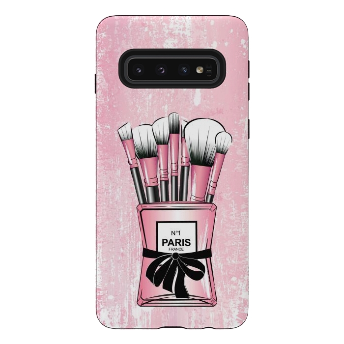 Galaxy S10 StrongFit Pink Paris Brushes by Martina