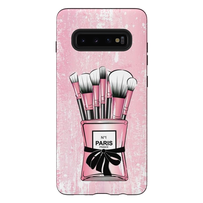 Galaxy S10 plus StrongFit Pink Paris Brushes by Martina
