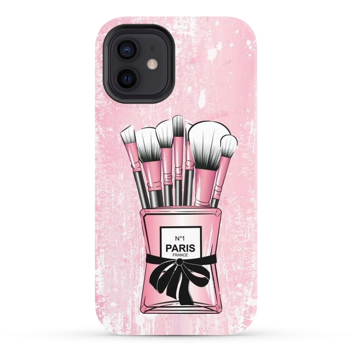 iPhone 12 StrongFit Pink Paris Brushes by Martina