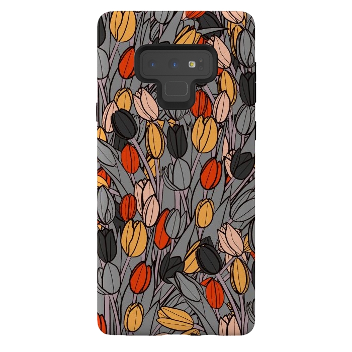 Galaxy Note 9 StrongFit A garden of tulips  by Steve Wade (Swade)