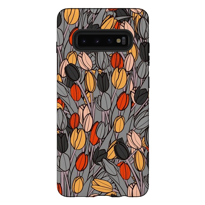 Galaxy S10 plus StrongFit A garden of tulips  by Steve Wade (Swade)