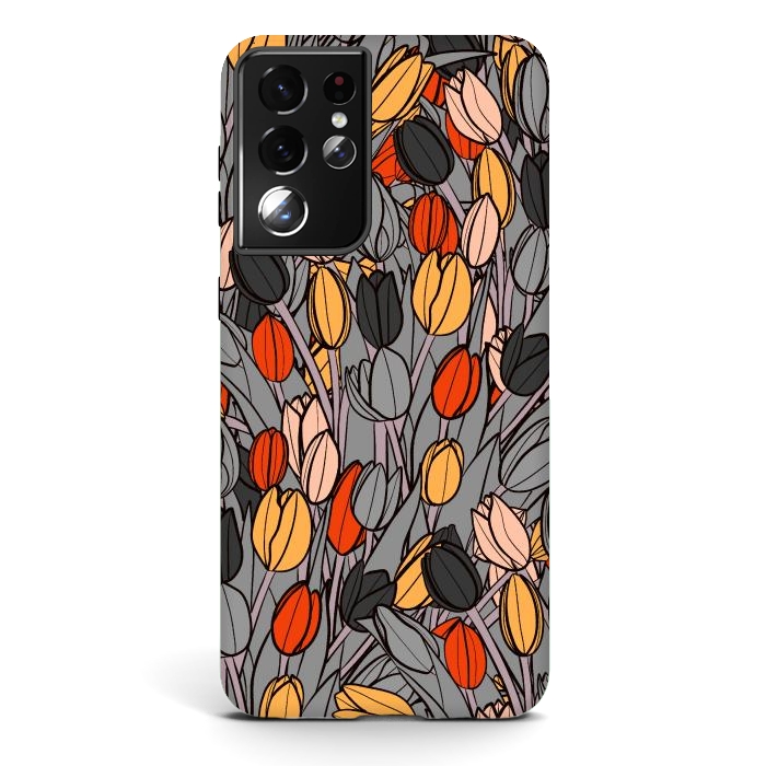 Galaxy S21 ultra StrongFit A garden of tulips  by Steve Wade (Swade)
