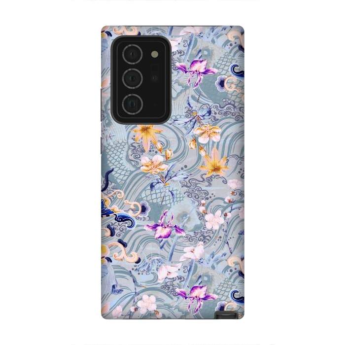 Galaxy Note 20 Ultra StrongFit Flowers and fish - Chinese decorative pattern by Oana 