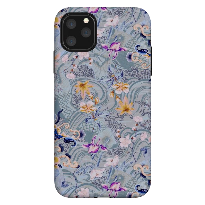 iPhone 11 Pro Max StrongFit Flowers and fish - Chinese decorative pattern by Oana 