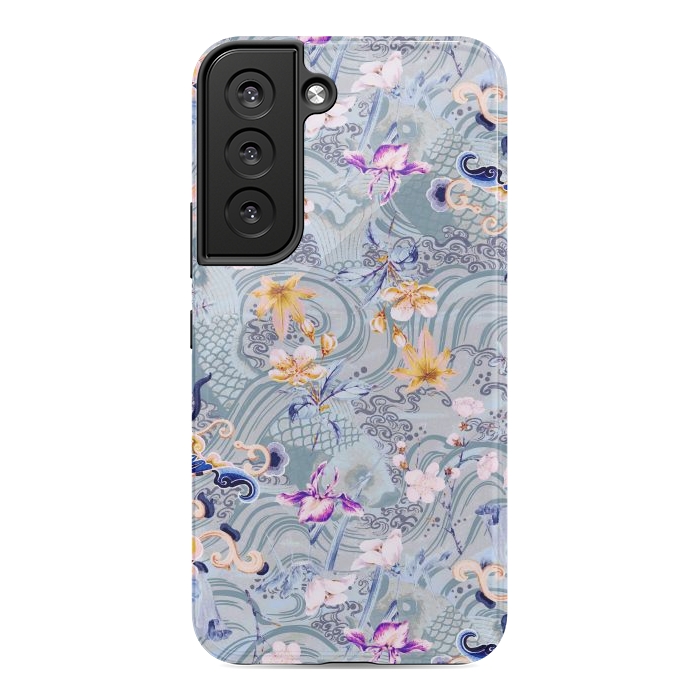 Galaxy S22 StrongFit Flowers and fish - Chinese decorative pattern by Oana 