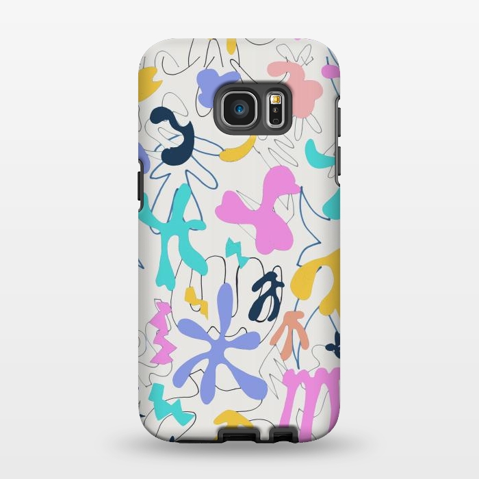 Galaxy S7 EDGE StrongFit Colorful retro doodles - Matisse abstract pattern by Oana 