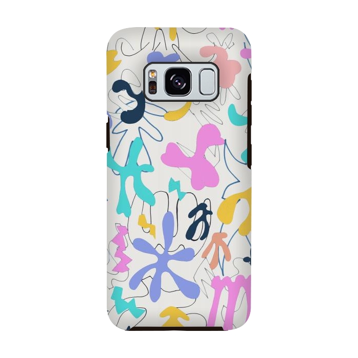 Galaxy S8 StrongFit Colorful retro doodles - Matisse abstract pattern by Oana 