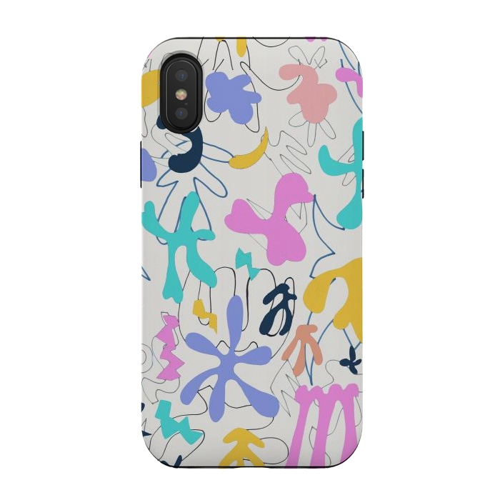iPhone Xs / X StrongFit Colorful retro doodles - Matisse abstract pattern by Oana 