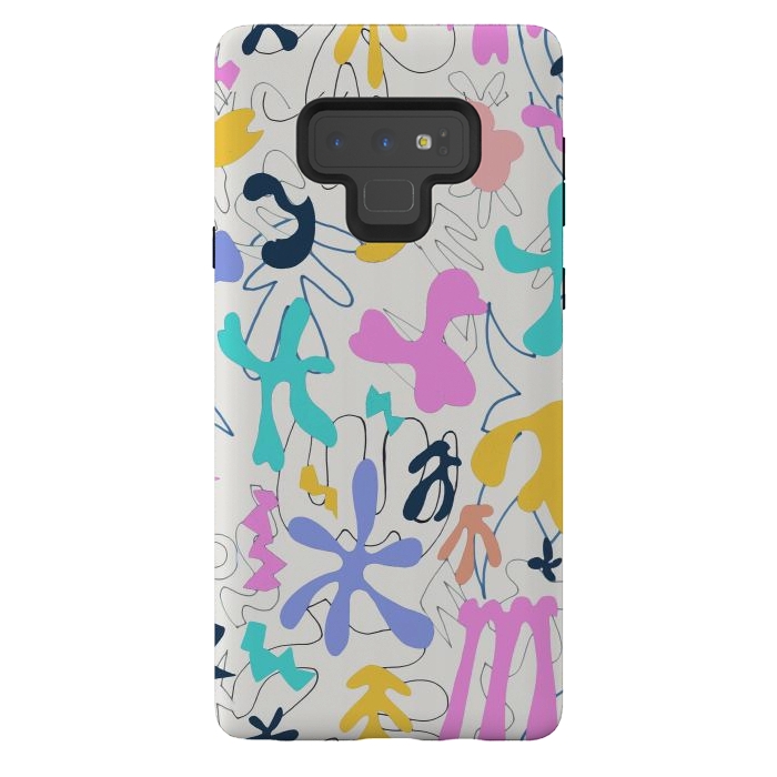 Galaxy Note 9 StrongFit Colorful retro doodles - Matisse abstract pattern by Oana 