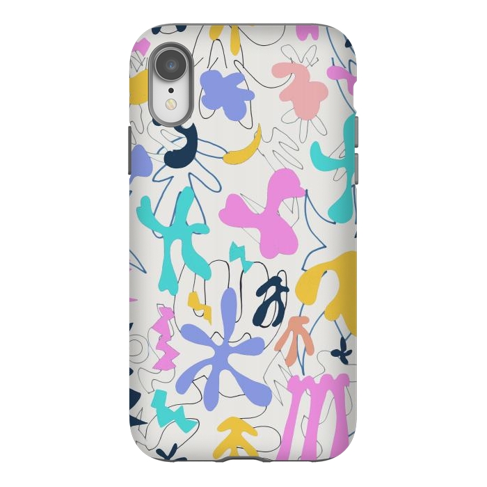 iPhone Xr StrongFit Colorful retro doodles - Matisse abstract pattern by Oana 