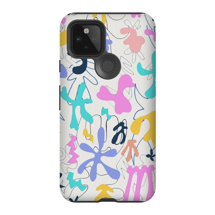 Pixel 5 StrongFit Colorful retro doodles - Matisse abstract pattern by Oana 