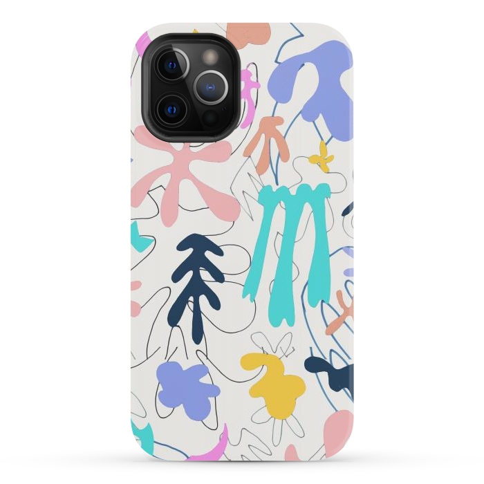 iPhone 12 Pro Max StrongFit Colorful retro doodles - Matisse abstract pattern by Oana 