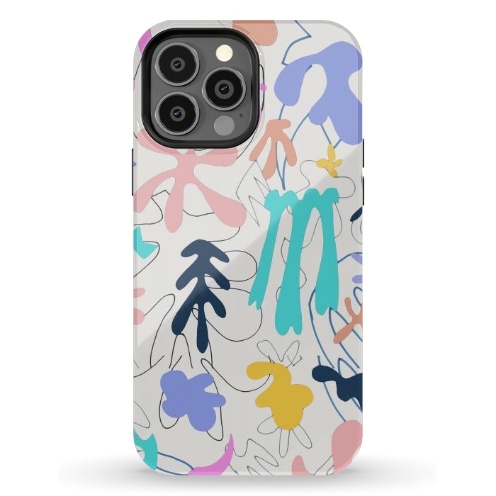 iPhone 13 Pro Max StrongFit Colorful retro doodles - Matisse abstract pattern by Oana 