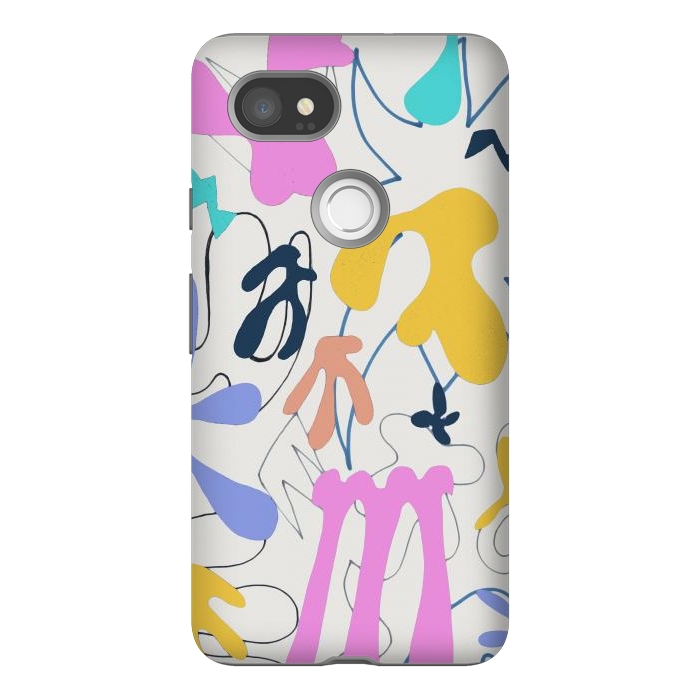 Pixel 2XL StrongFit Colorful retro doodles - Matisse abstract pattern by Oana 