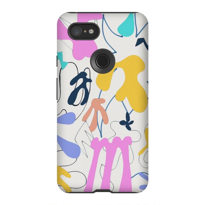 Pixel 3XL StrongFit Colorful retro doodles - Matisse abstract pattern by Oana 