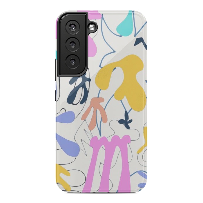 Galaxy S22 StrongFit Colorful retro doodles - Matisse abstract pattern by Oana 