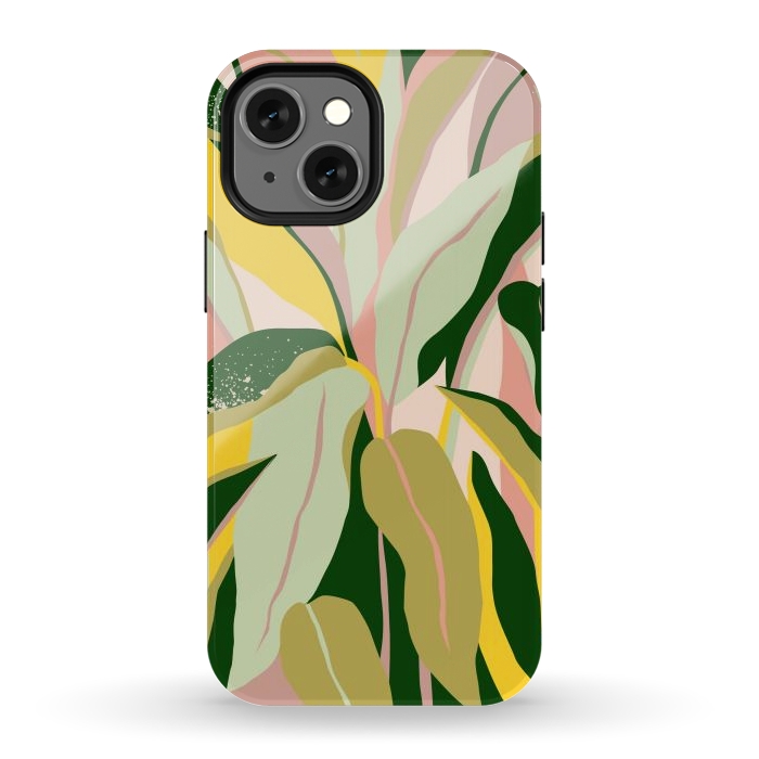 iPhone 12 mini StrongFit Tropical Matisse Houseplant by Uma Prabhakar Gokhale