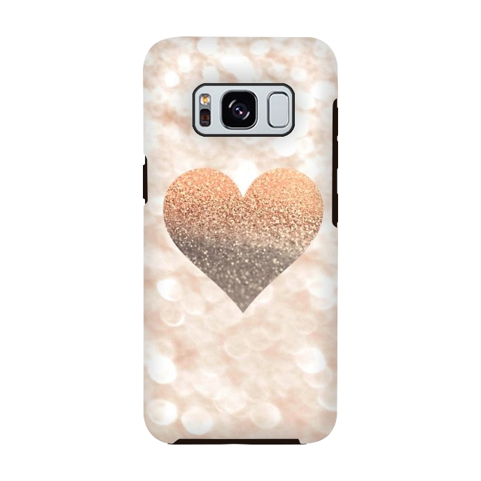 Galaxy S8 StrongFit CHAMPAGNER SANDY HEART by Monika Strigel