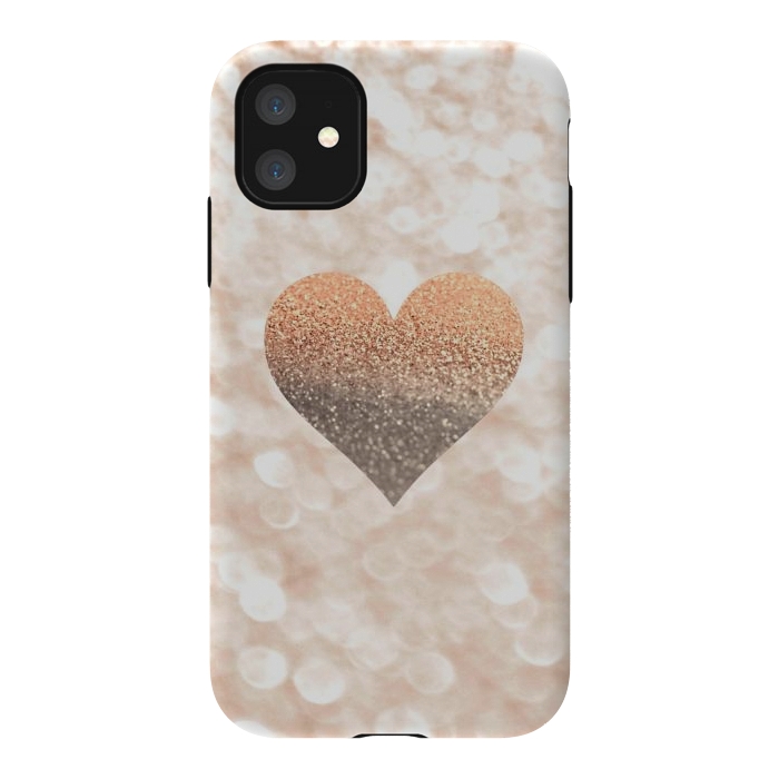 iPhone 11 StrongFit CHAMPAGNER SANDY HEART by Monika Strigel