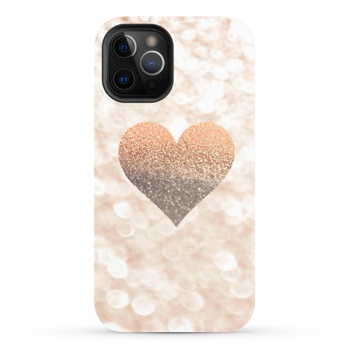 iPhone 12 Pro StrongFit CHAMPAGNER SANDY HEART by Monika Strigel