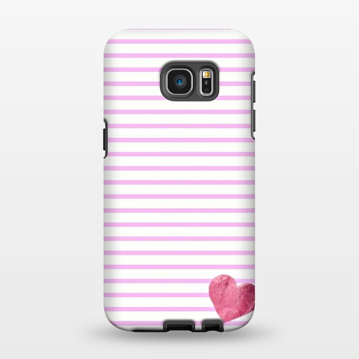 Galaxy S7 EDGE StrongFit LITTLE PINK HEART by Monika Strigel