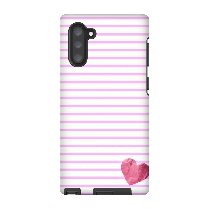 Galaxy Note 10 StrongFit LITTLE PINK HEART by Monika Strigel