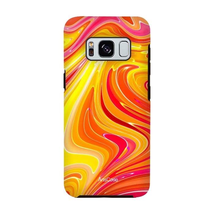 Galaxy S8 StrongFit Yellow Fluid Painting by ArtsCase