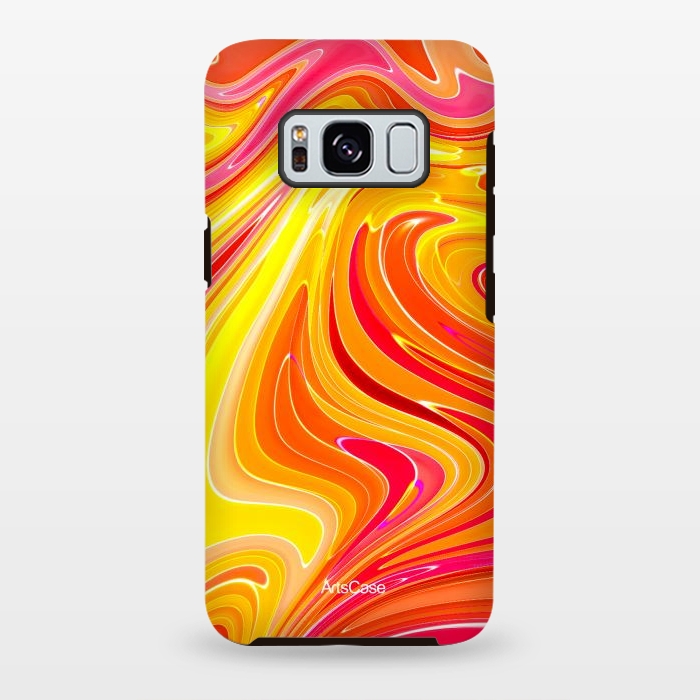 Galaxy S8 plus StrongFit Yellow Fluid Painting by ArtsCase