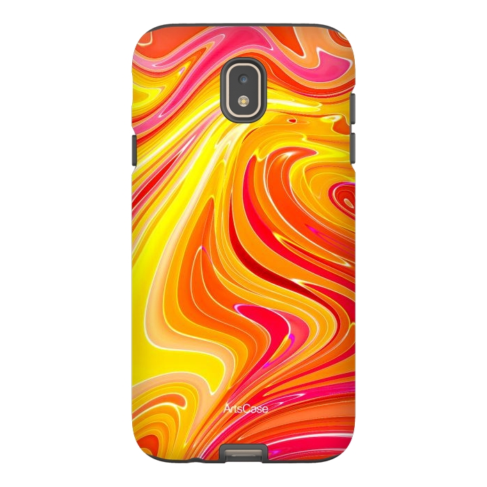 Galaxy J7 StrongFit Yellow Fluid Painting by ArtsCase